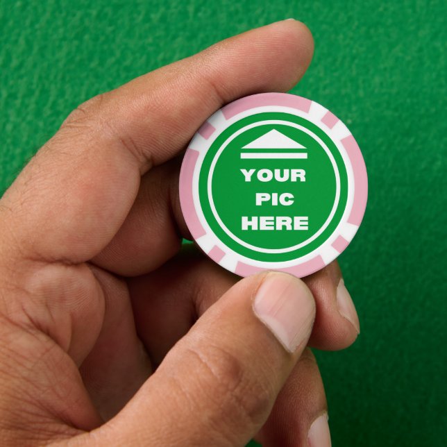 Fichas De Póquer Chips de póker - Añadir su imagen - Rosa (Mano)