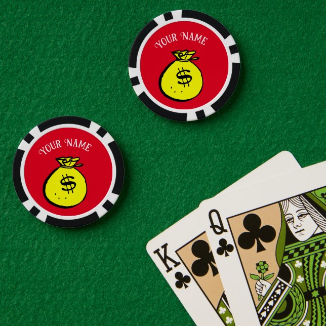 Fichas De Póquer Chips de póker - Bolsa de dinero Personalizado - A (Mesa de Poker (Doble))