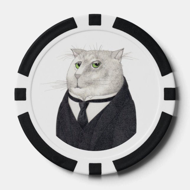 Fichas De Póquer Chips de poker CAT BUTLER (Anverso)