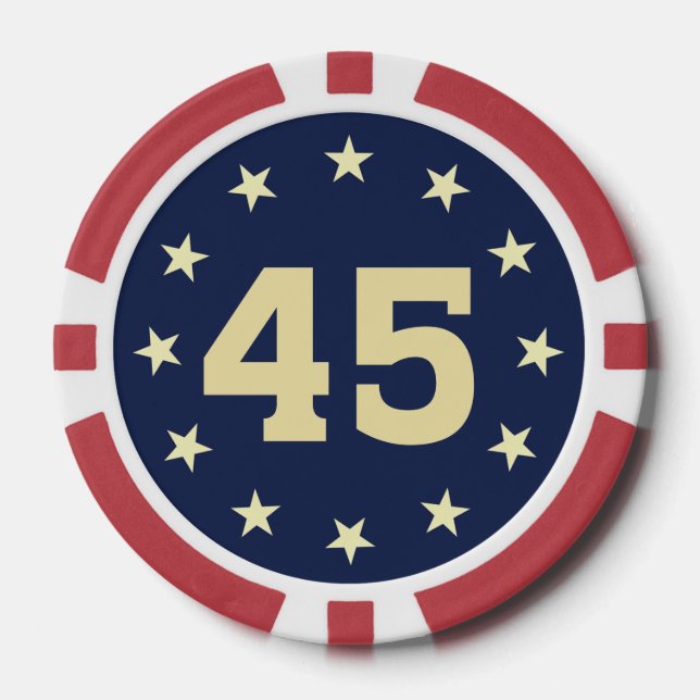 FICHAS DE PÓQUER CHIPS DE POKER DE DISEÑO DE BLOQUEO "45" (Anverso)