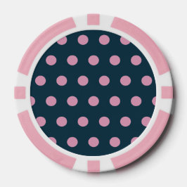 Fichas De Póquer Chips de Polka Dot Poker (Azul y Rosa suave de med
