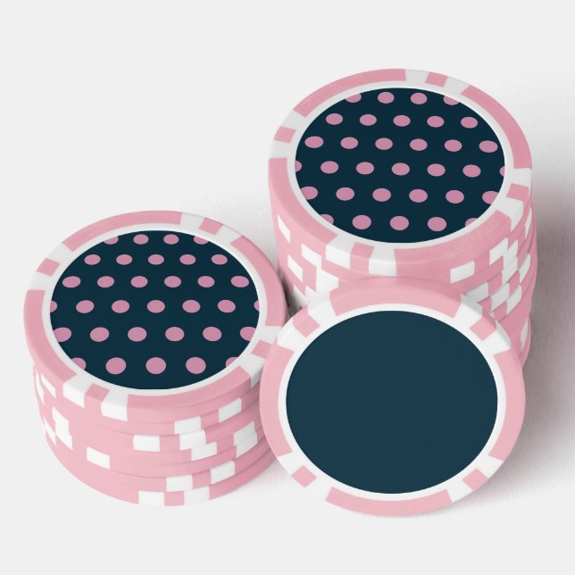 Fichas De Póquer Chips de Polka Dot Poker (Azul y Rosa suave de med (Pila)