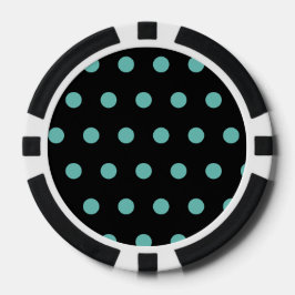 Fichas De Póquer Chips de Polka Dot Poker (Negro y Aqua)