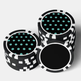 Fichas De Póquer Chips de Polka Dot Poker (Negro y Aqua)