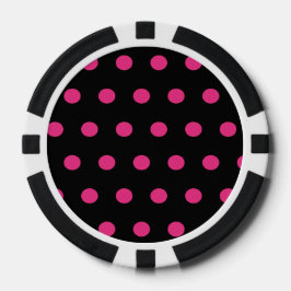 Fichas De Póquer Chips de Polka Dot Poker (Negro y Neon Pink)