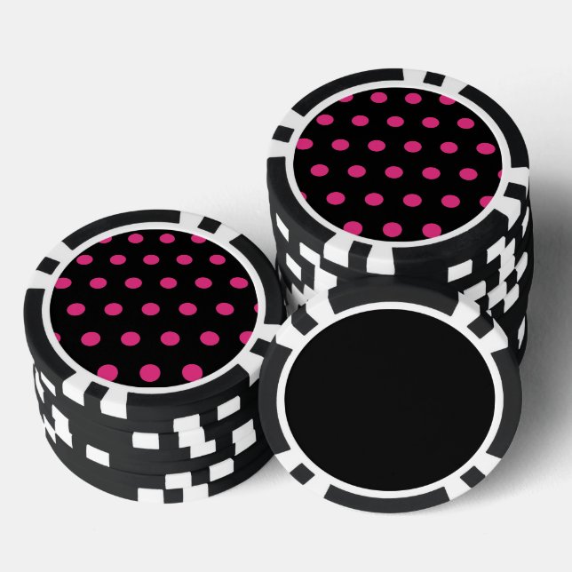 Fichas De Póquer Chips de Polka Dot Poker (Negro y Neon Pink) (Pila)
