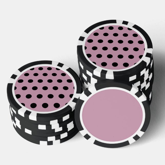 Fichas De Póquer Chips de Polka Dot Poker (rosado y negro) (Pila)
