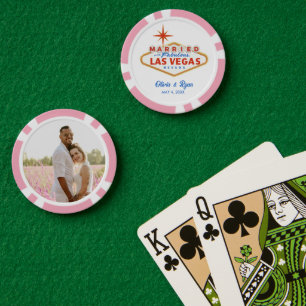 Fichas De Póquer Chips personalizadas de juego de bodas en Las Vega