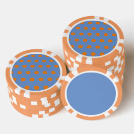 Fichas De Póquer Chips Polka Dot Poker (Denim Blue & Naranja)