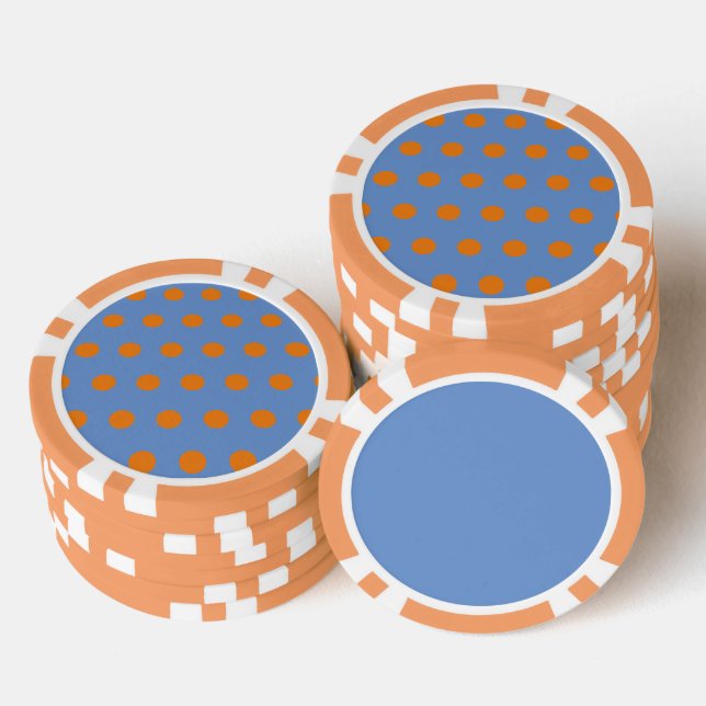 Fichas De Póquer Chips Polka Dot Poker (Denim Blue & Naranja) (Pila)