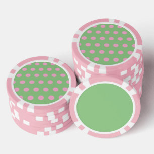Fichas De Póquer Chips Polka Dot Poker (Sage Green & Pastel Pink)