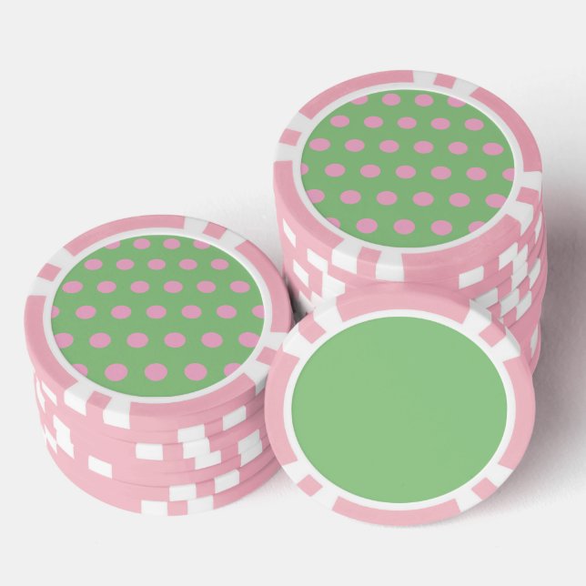 Fichas De Póquer Chips Polka Dot Poker (Sage Green & Pastel Pink) (Pila)