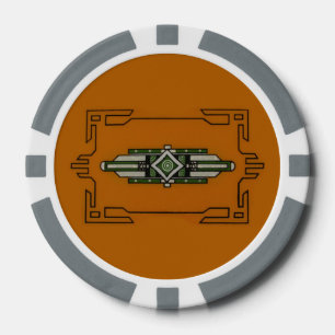 Fichas De Póquer Chipset del póker del ~ del art déco