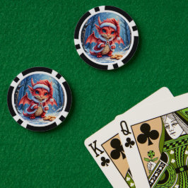 Fichas De Póquer Christmas dragon, too cute to arrest, 