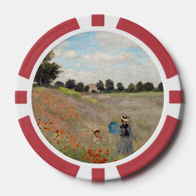Fichas De Póquer Claude Monet - Campo de amapolas (Anverso)