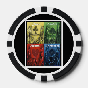 Fichas De Póquer Clubs Spades Hearts Diamonds Poker Chip
