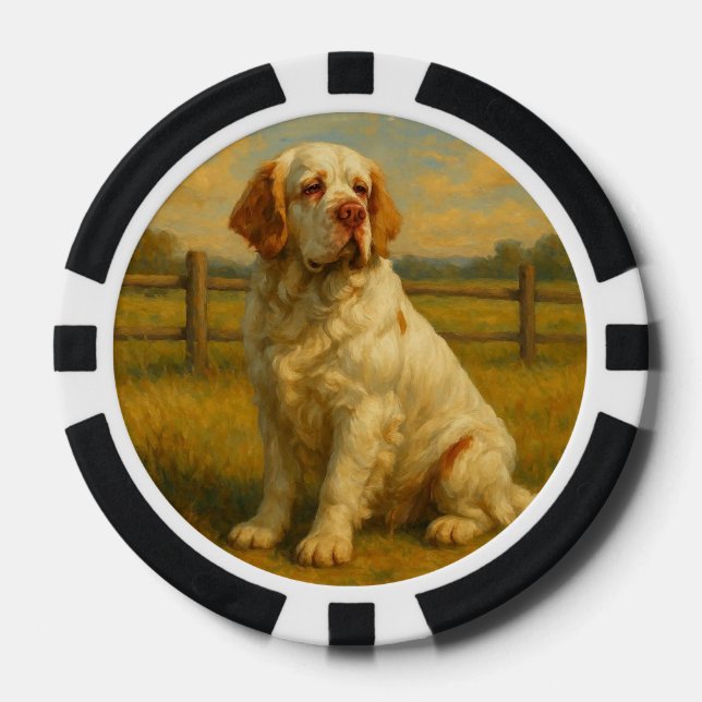 Fichas De Póquer Clumber Spaniel (Anverso)