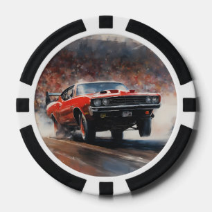Fichas De Póquer Coche de músculo rojo vintage
