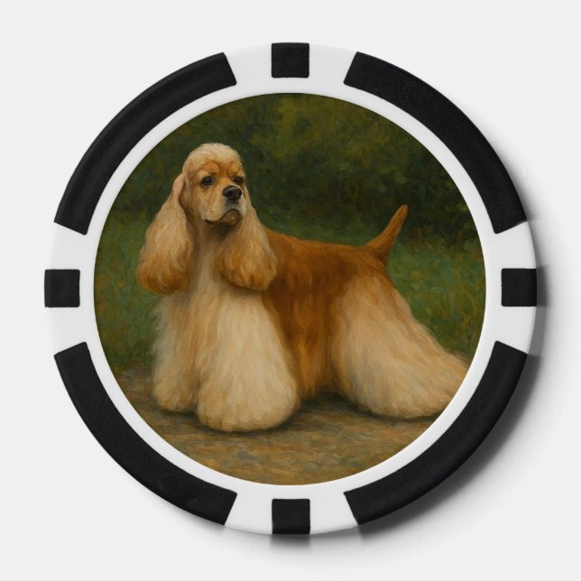 Fichas De Póquer Cocker Spaniel (Anverso)