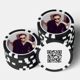 Fichas De Póquer Código QR promocional de foto personalizada doble 