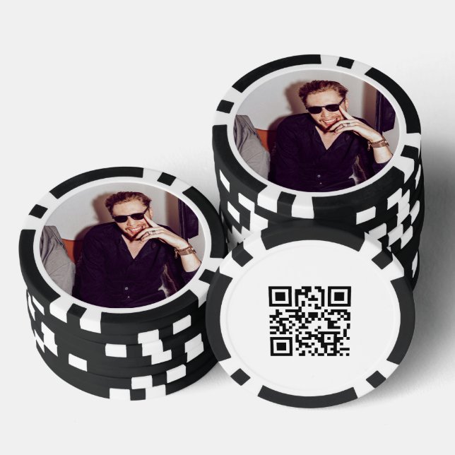 Fichas De Póquer Código QR promocional de foto personalizada doble  (Pila)