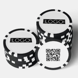Fichas De Póquer Código QR Promocional de Logo Empresarial Rectangu