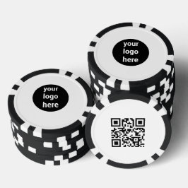Fichas De Póquer Código QR Promocional de Logotipo Empresarial Pers
