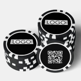 Fichas De Póquer Código QR promocional de logotipo rectangular de n