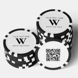 Fichas De Póquer Código QR promocional del logotipo inicial de nego