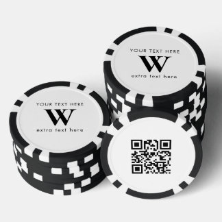 Fichas De Póquer Código QR promocional del logotipo inicial de nego