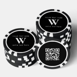 Fichas De Póquer Código QR promocional del logotipo inicial de nego