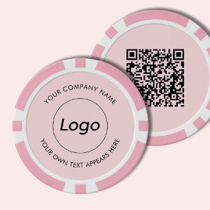 Fichas De Póquer Código QR rosado para empresas profesionales con l