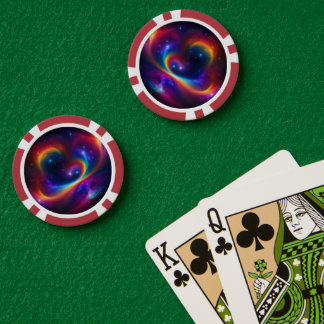 Fichas De Póquer Colores de Curling Corazón Galaxia