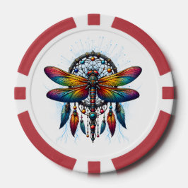 Fichas De Póquer Colorful Psychedelic Dragonfly Dreamcatcher Boho