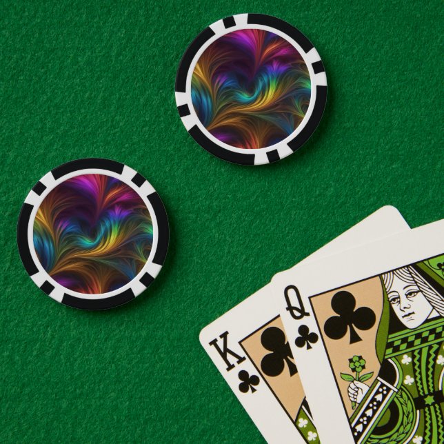 Fichas De Póquer Colorido Arcoiris Swirl (Mesa de Poker (Doble))