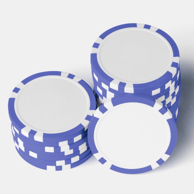 Fichas de póquer compuestas, borde rayado azul (Pila)