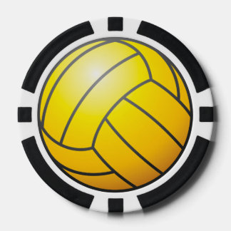 Fichas de póquer con balón de waterpolo