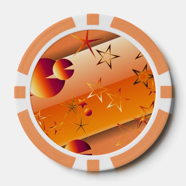 Fichas de póquer con diseño abstracto naranja (Anverso)