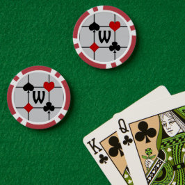 Fichas De Póquer Conjuntos de cartas de juego Art Deco v2 monograma