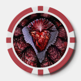 Fichas De Póquer Corazón en llamas