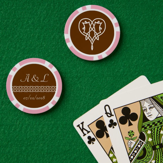 Fichas De Póquer Corazones de tejida celta en chocolate (Mesa de Poker (Doble))