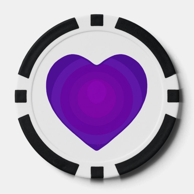 Fichas De Póquer Corazones Morados Late (Anverso)