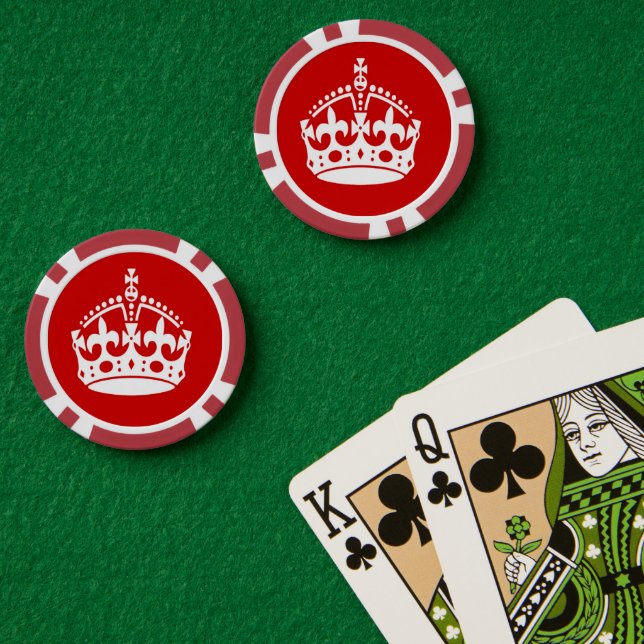 Fichas De Póquer Corona blanca monarca (Mesa de Poker (Doble))