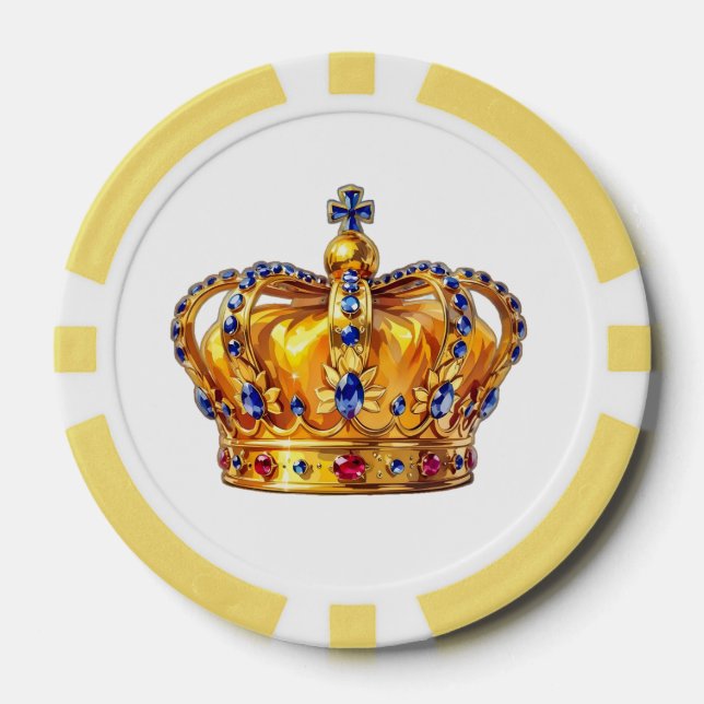 Fichas De Póquer Corona dorada real (Anverso)