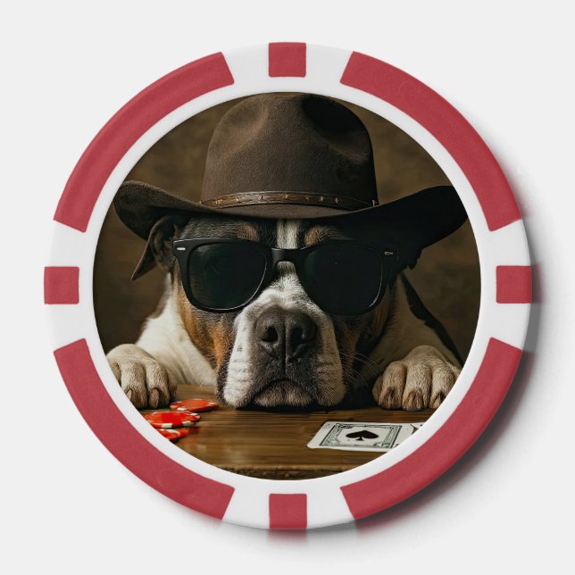 Fichas De Póquer Country Western Cowboy Pitbull Poker (Anverso)