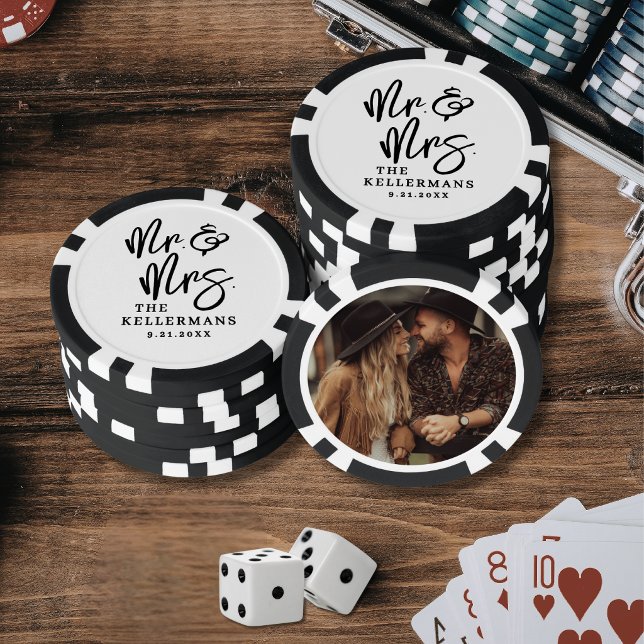 Fichas De Póquer Crea Tu Propia Boda de Fotos (Create Your Own Photo Wedding Poker Chips )