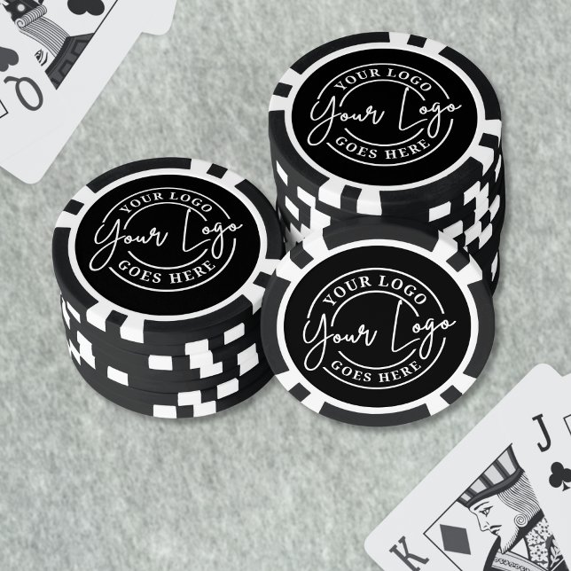 Fichas De Póquer Crea tu propio logotipo negro (Create Your Own Black Logo Poker Chips)