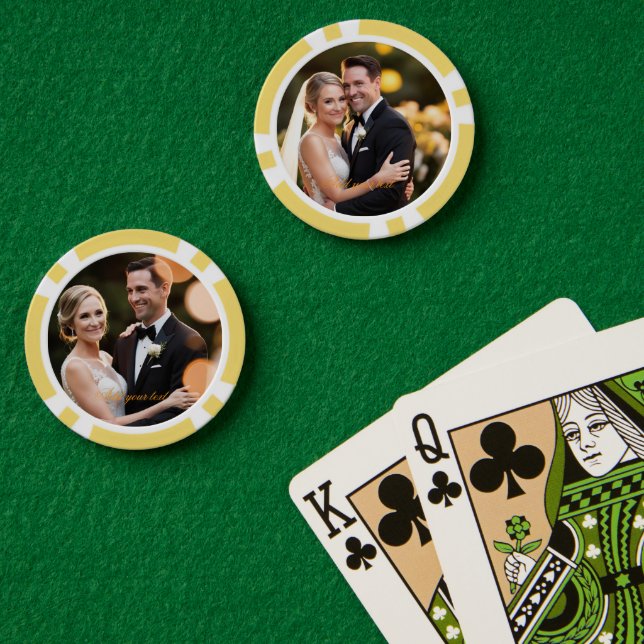 Fichas De Póquer Crear Boda de torneo de Personalizado fotográfico  (Mesa de Poker (Doble))