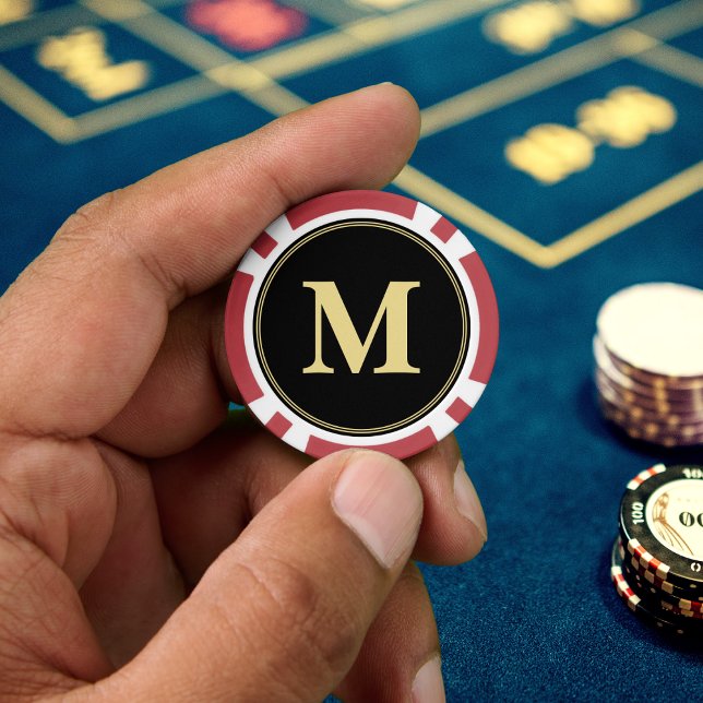 Fichas De Póquer Crear juego de Monograma de Oro Negro Personalizad (Create Custom Black Gold Monogram Tournament Game Poker Chips)