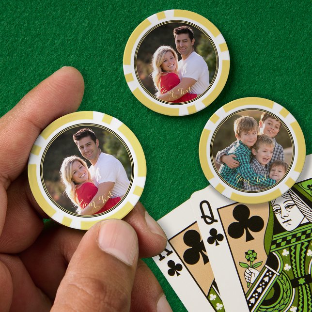 Fichas De Póquer Crear Personalizado Fotografía Hogar Noche de Torn (Create Custom Photo Home Tournament Game Night Poker Chips)